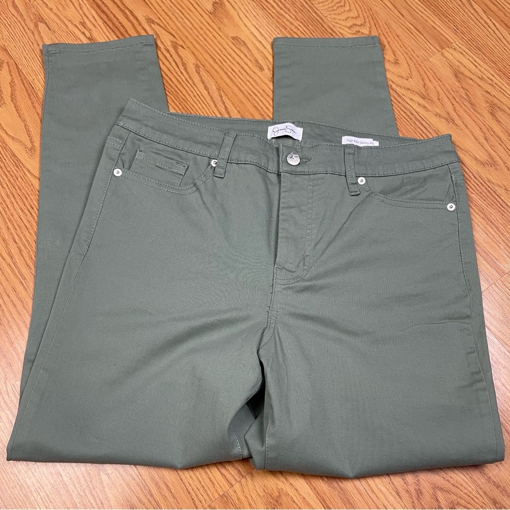 Jessica Simpson High-Rise Skinny Olive Green Ankle Pants